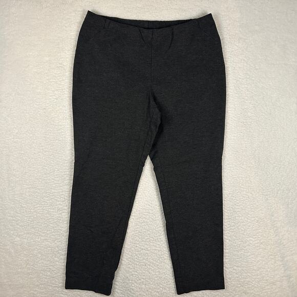 J Jill Womens Size L Ponte Slim Leg Pull On Pants Casual Classic Dress Dark Gray - Picture 1 of 10